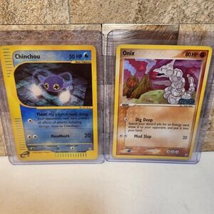 Pokemon Card Lot Chinchou Exped 70/147 Reverse Holo Onix Unseen Force 65/115